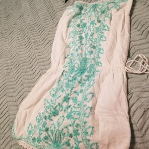 Strapless summer mini dress